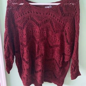 Red long sleeve sweater